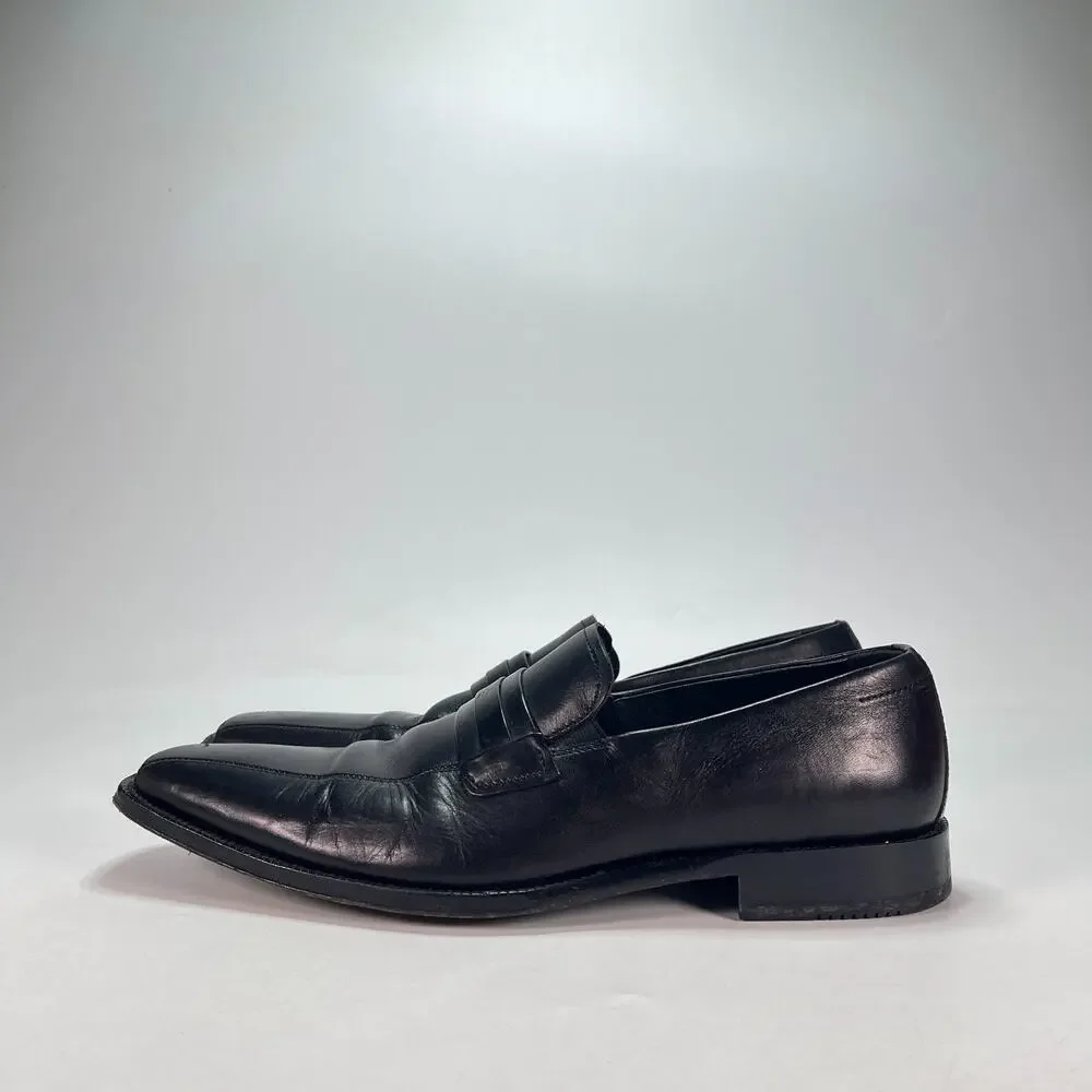 BOSS Hugo Boss Black Leather Penny Loafers Casual Shoes 10710 Men's Size 9.5